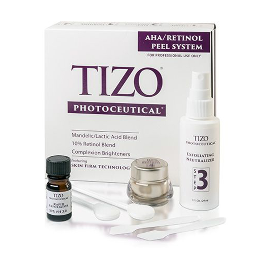 Набір для професійного пілінгу обличчя TiZO Photoceutical AHA/Retinol Peel System, 3 продукти
